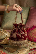 Gulnaar Velvet Fringe Potli Bag