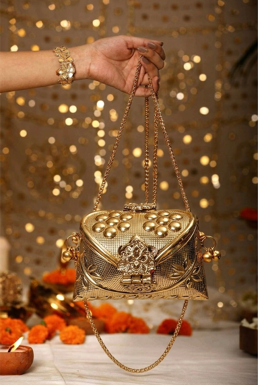 Antique Gold Micro Heirloom Clutch