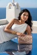 Luna Quilted Crossbody Bag, Rose Gold