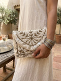 Nomad Ivory Boho Clutch