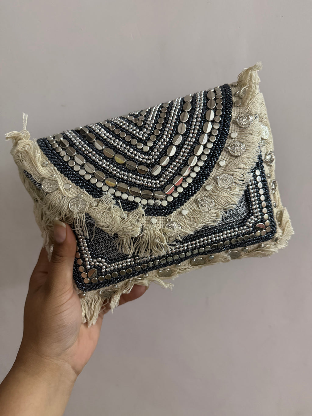 Midnight Mirage Boho Clutch