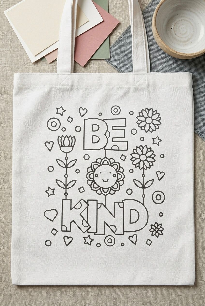DIY Colouring Tote Bag Kit for Kids | Glitter Phoenix