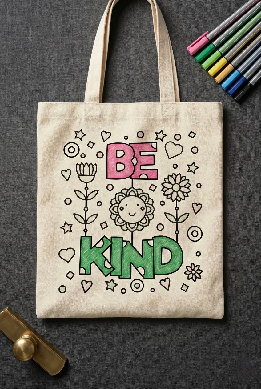 DIY Colouring Tote Bag Kit for Kids | Glitter Phoenix
