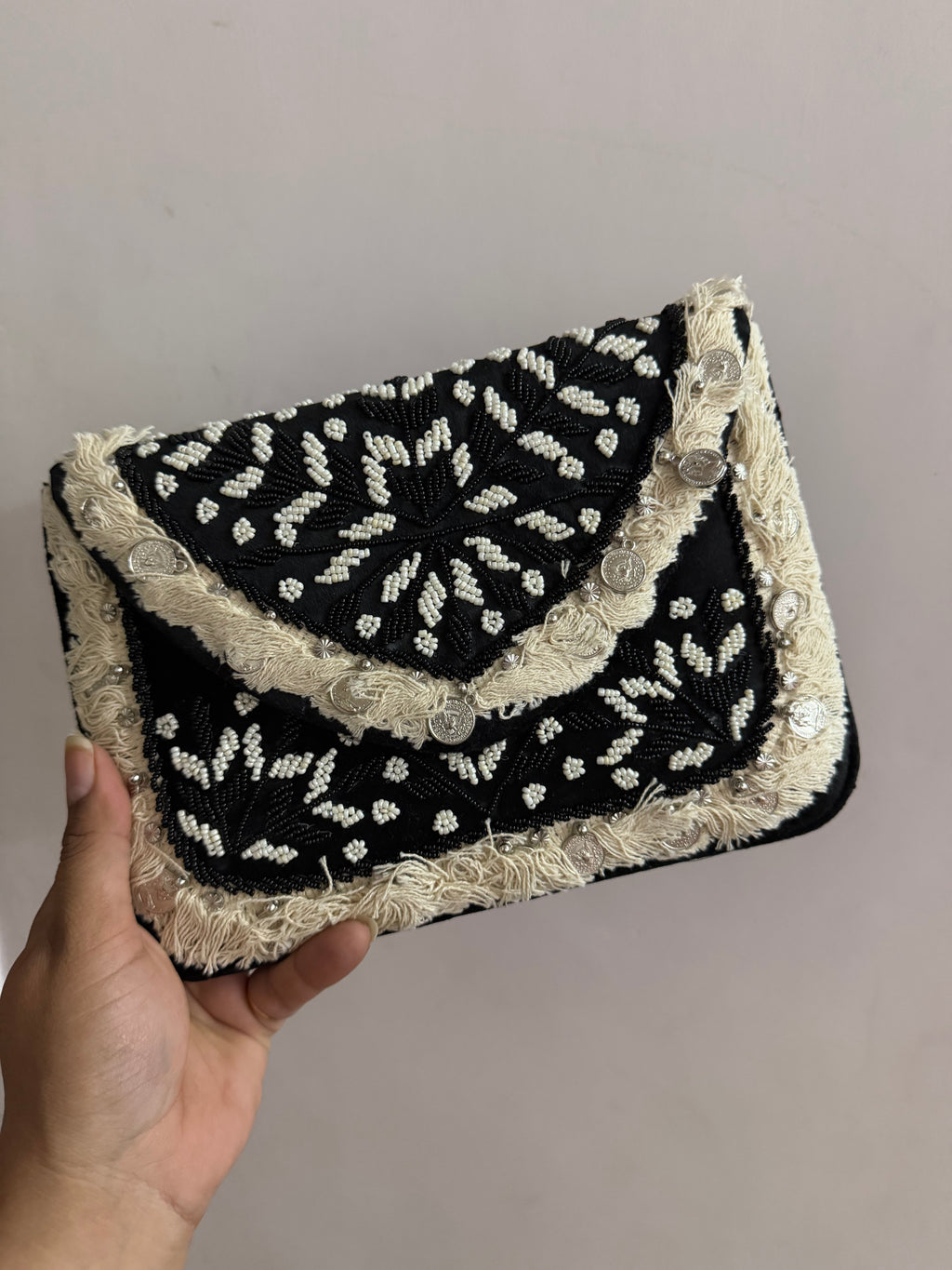 Black Oasis Boho Clutch