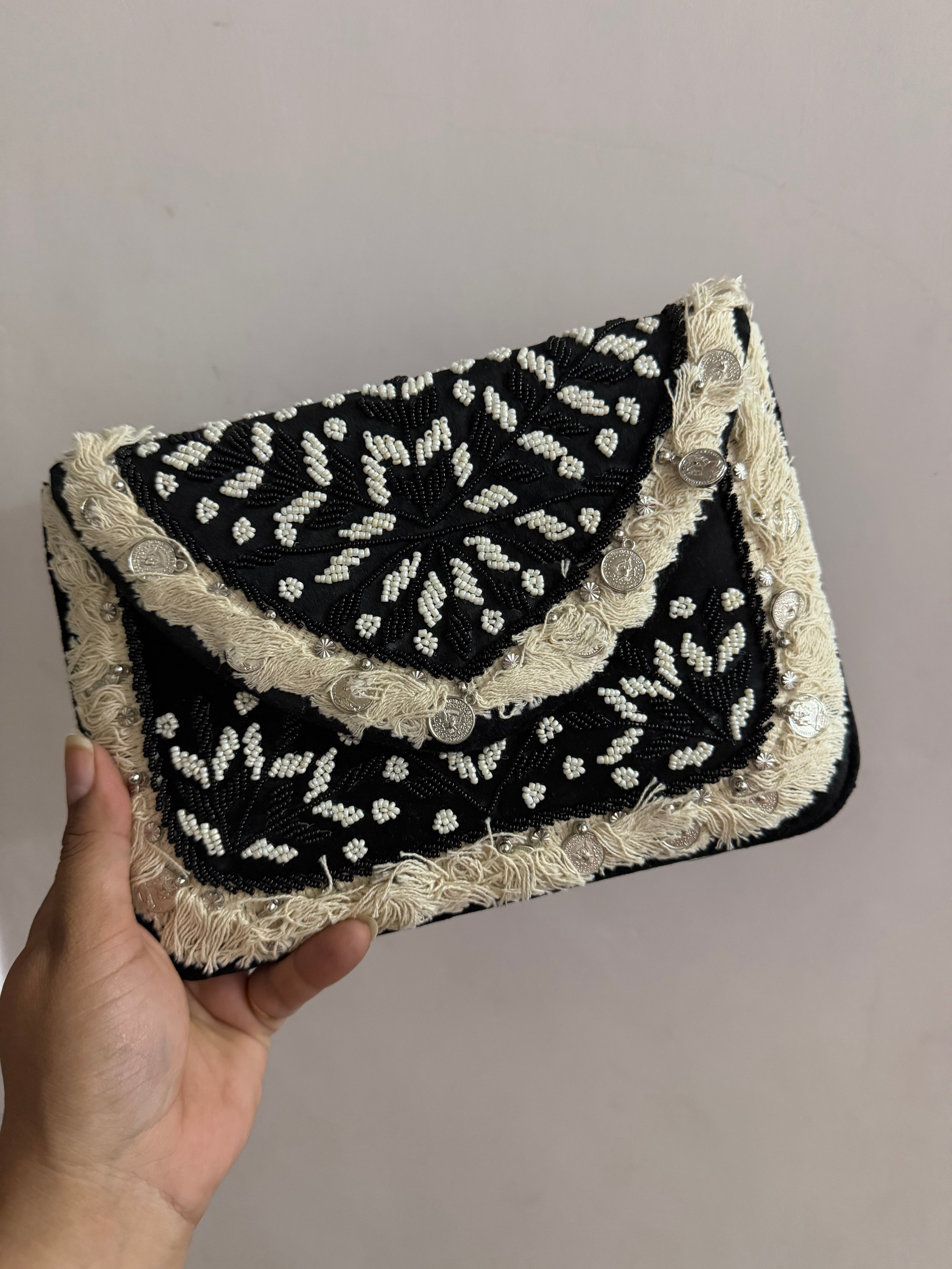 Black Oasis Boho Clutch