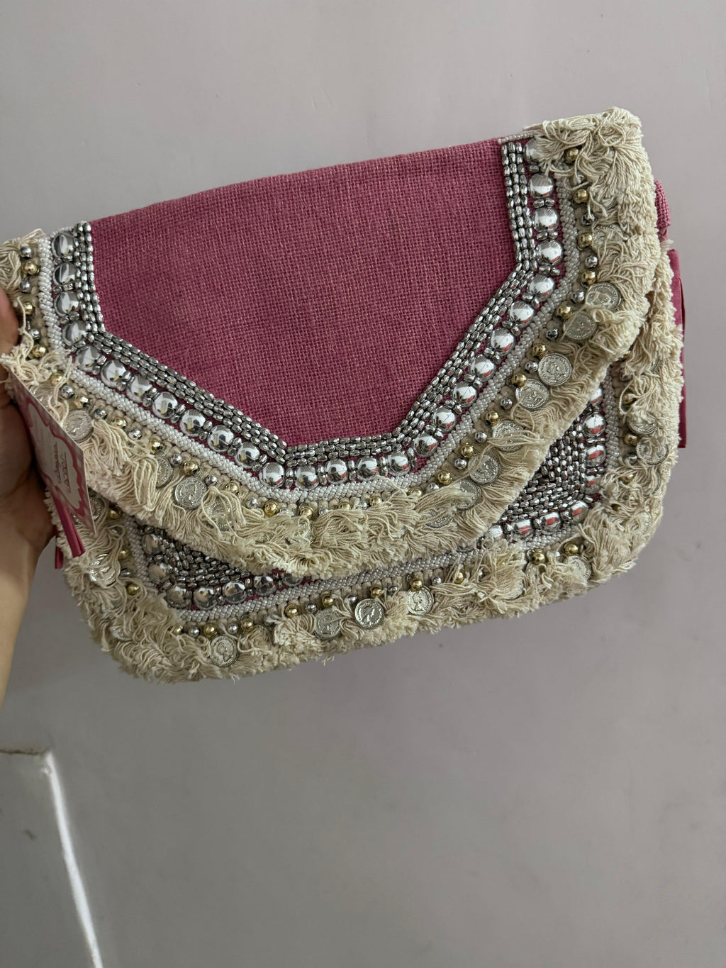 Blush Nomad Boho Clutch