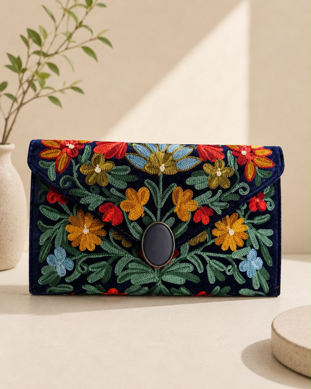 Astera Embroidered Clutch