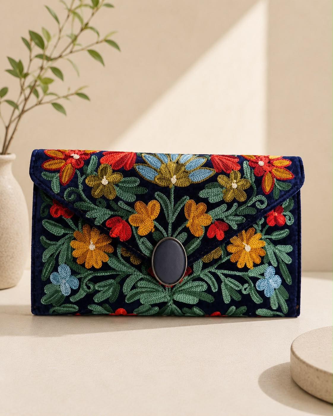 Astera Embroidered Clutch