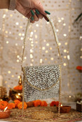 Bridal Luxe Silver Embellished Evening Clutch