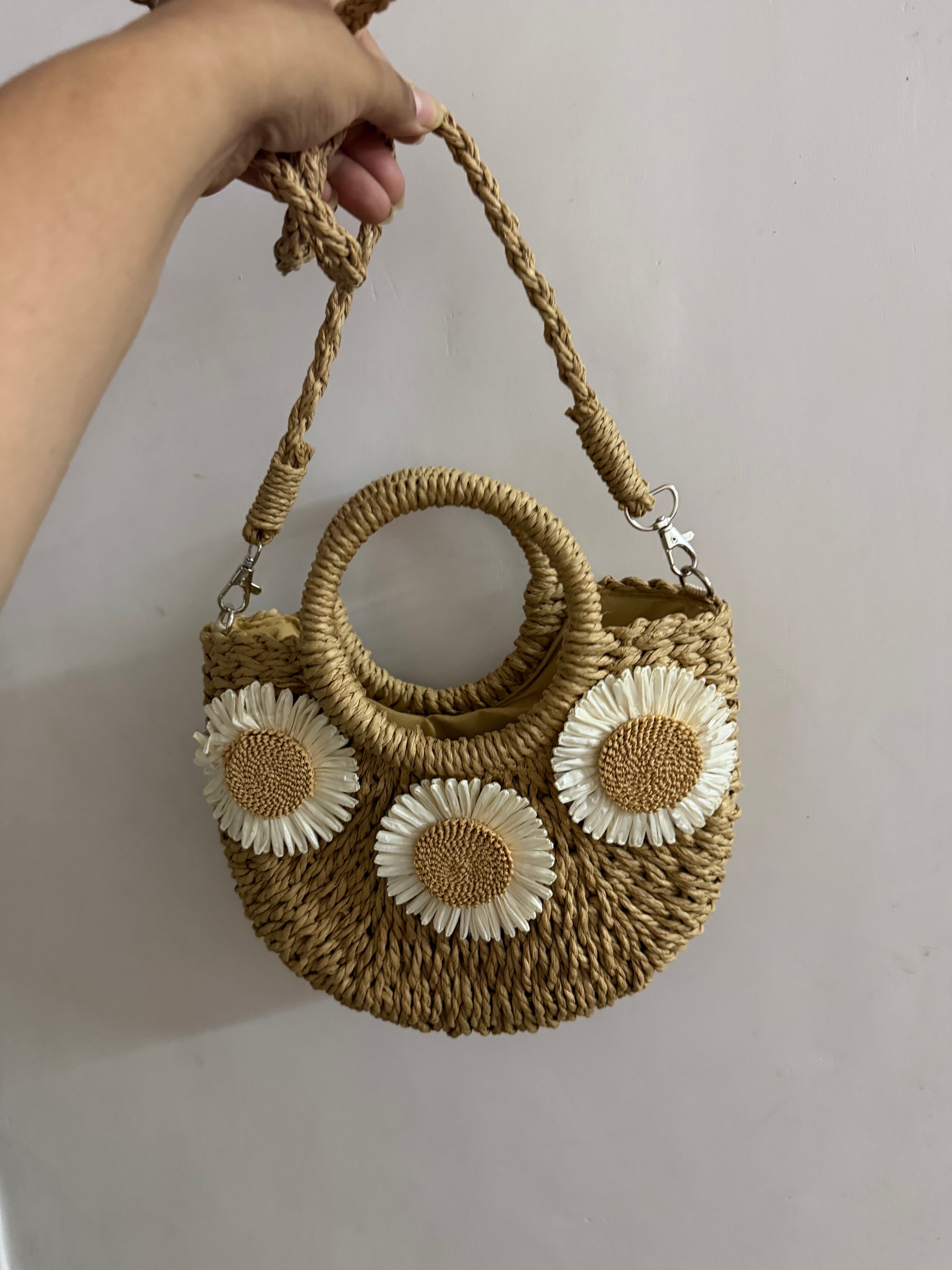 Daisy Drift Woven Tote