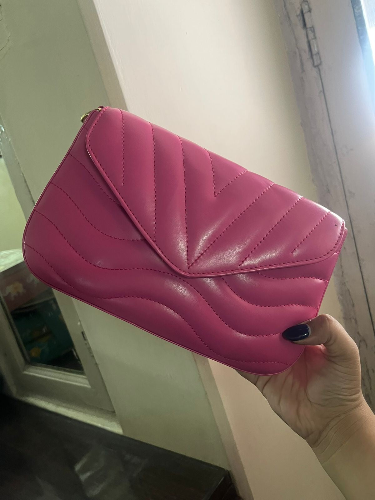 Luna Quilted Crossbody Bag, Bubblegum Pink