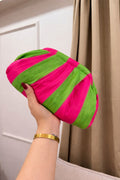 Luxury Retro Pop Pleated Clutch, Flamingo Grove