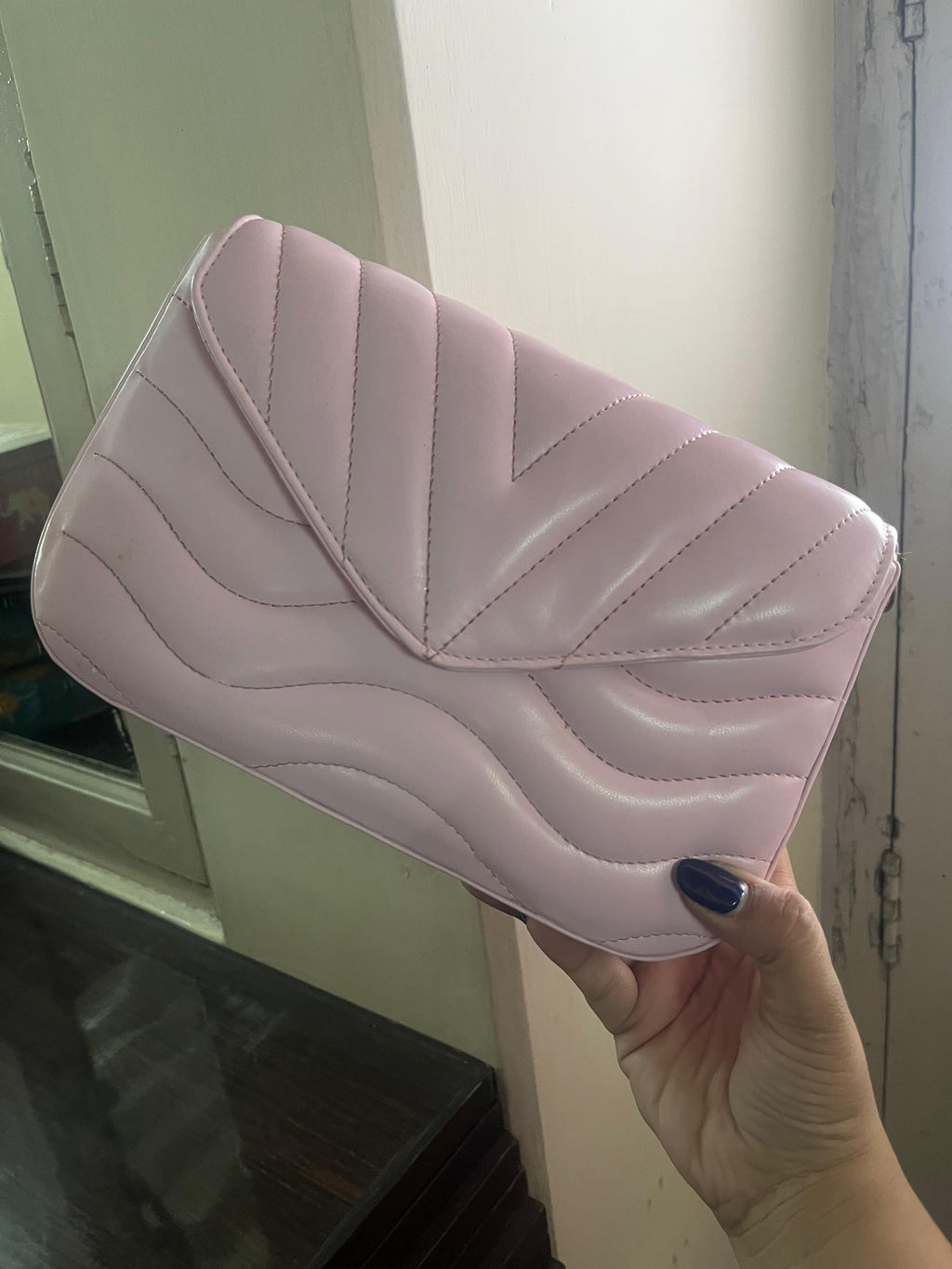 Luna Quilted Crossbody Bag, Blush Pink