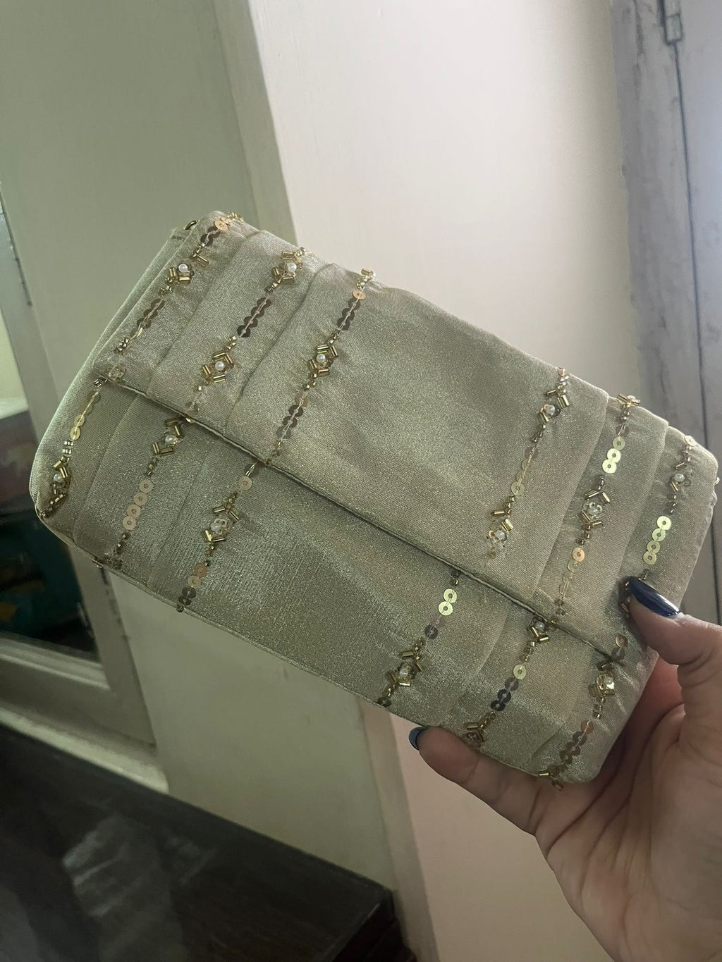 Champagne Luxe Embellished Clutch