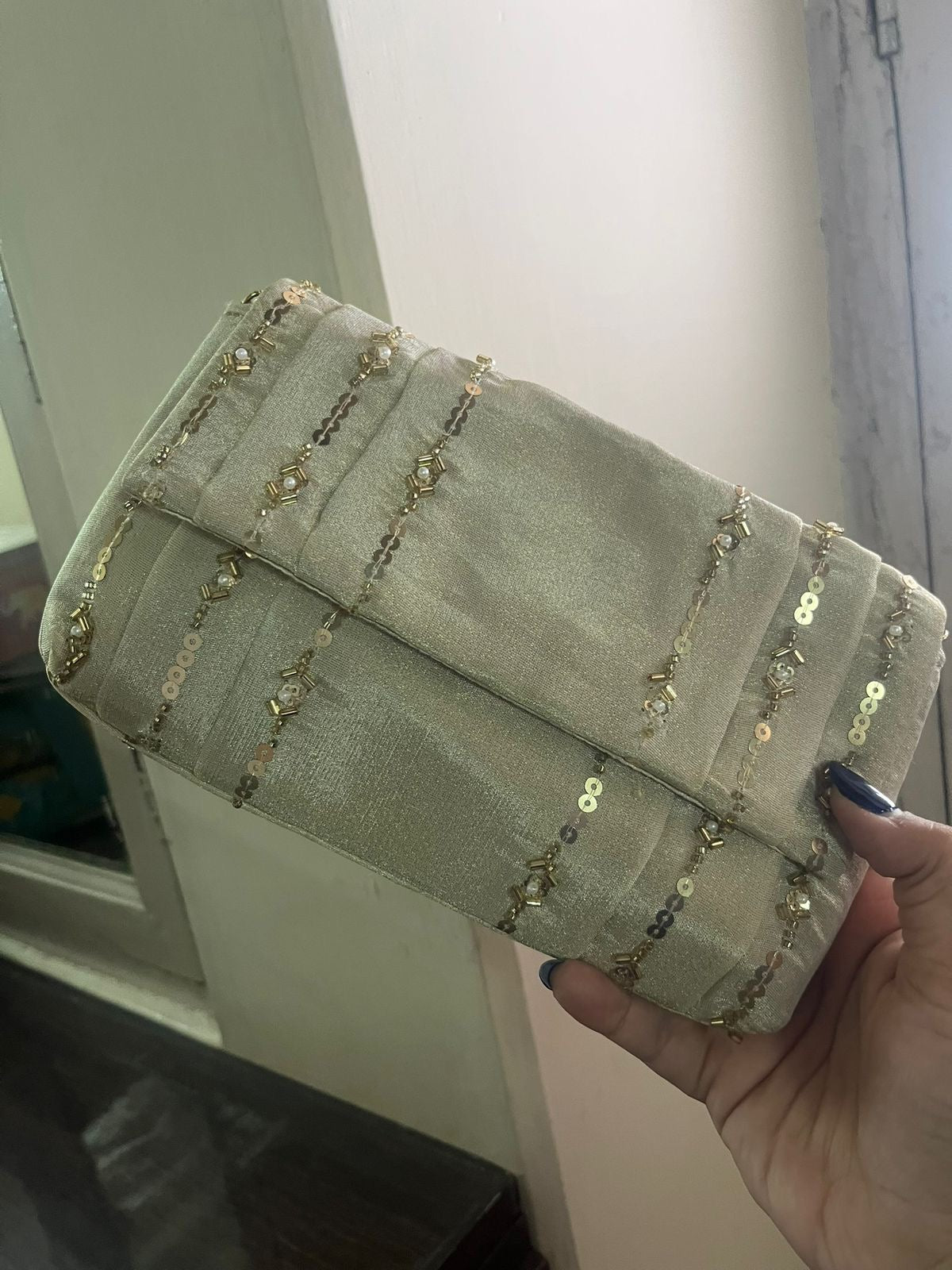 Champagne Luxe Embellished Clutch