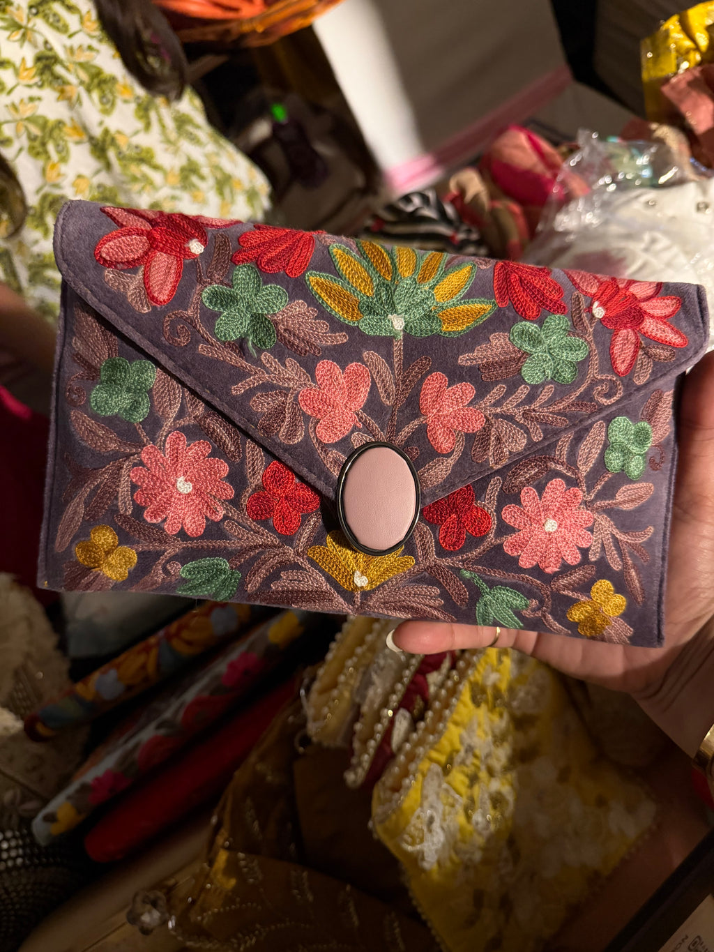 Astera Embroidered Clutch