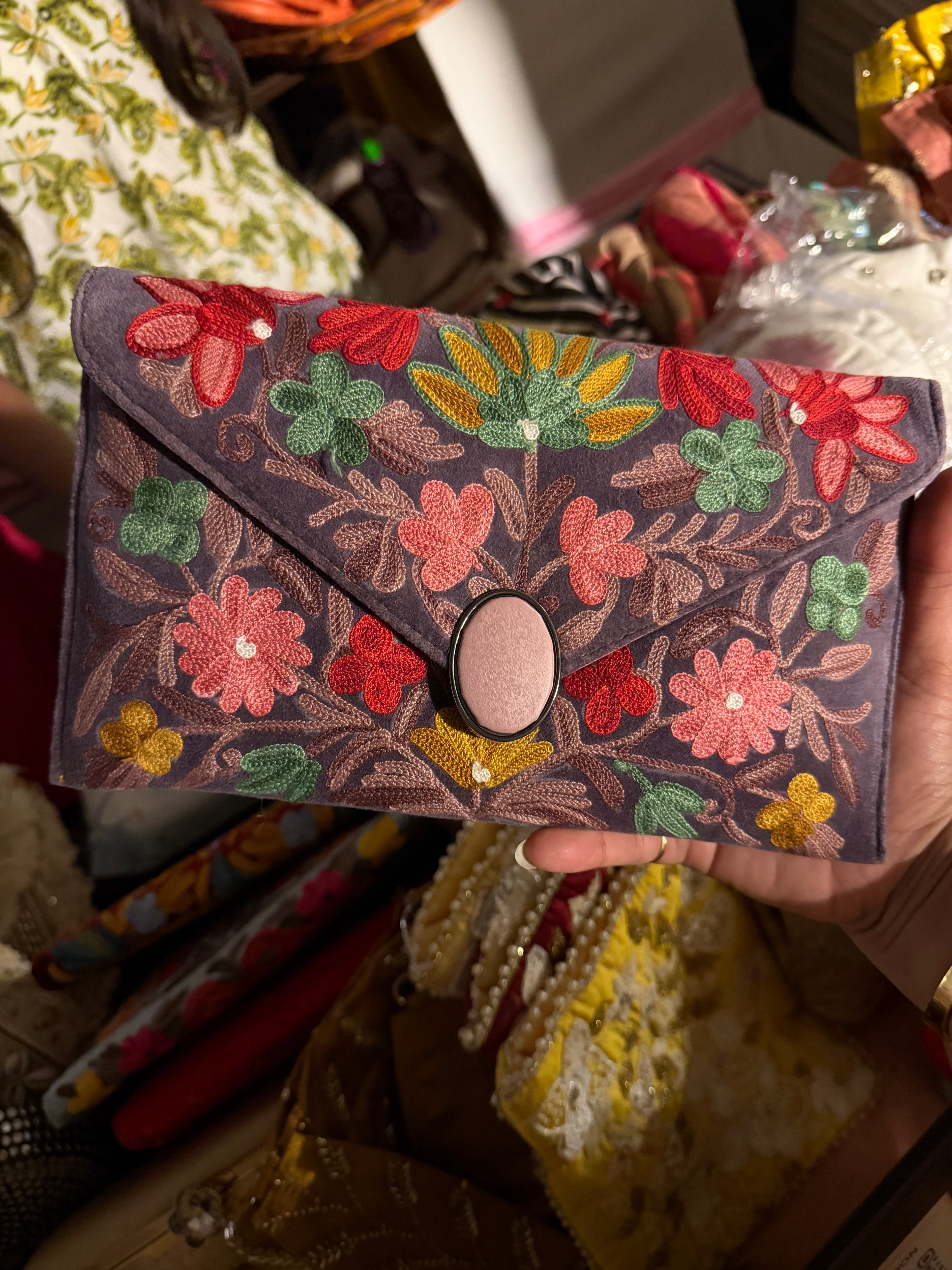 Astera Embroidered Clutch