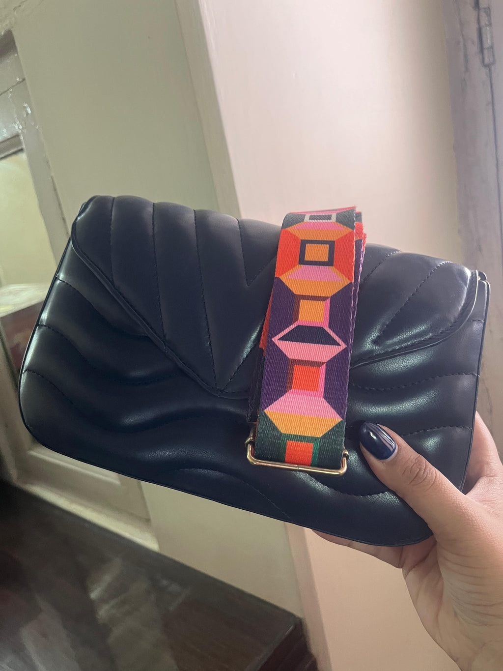 Luna Quilted Crossbody Bag, Classic Black