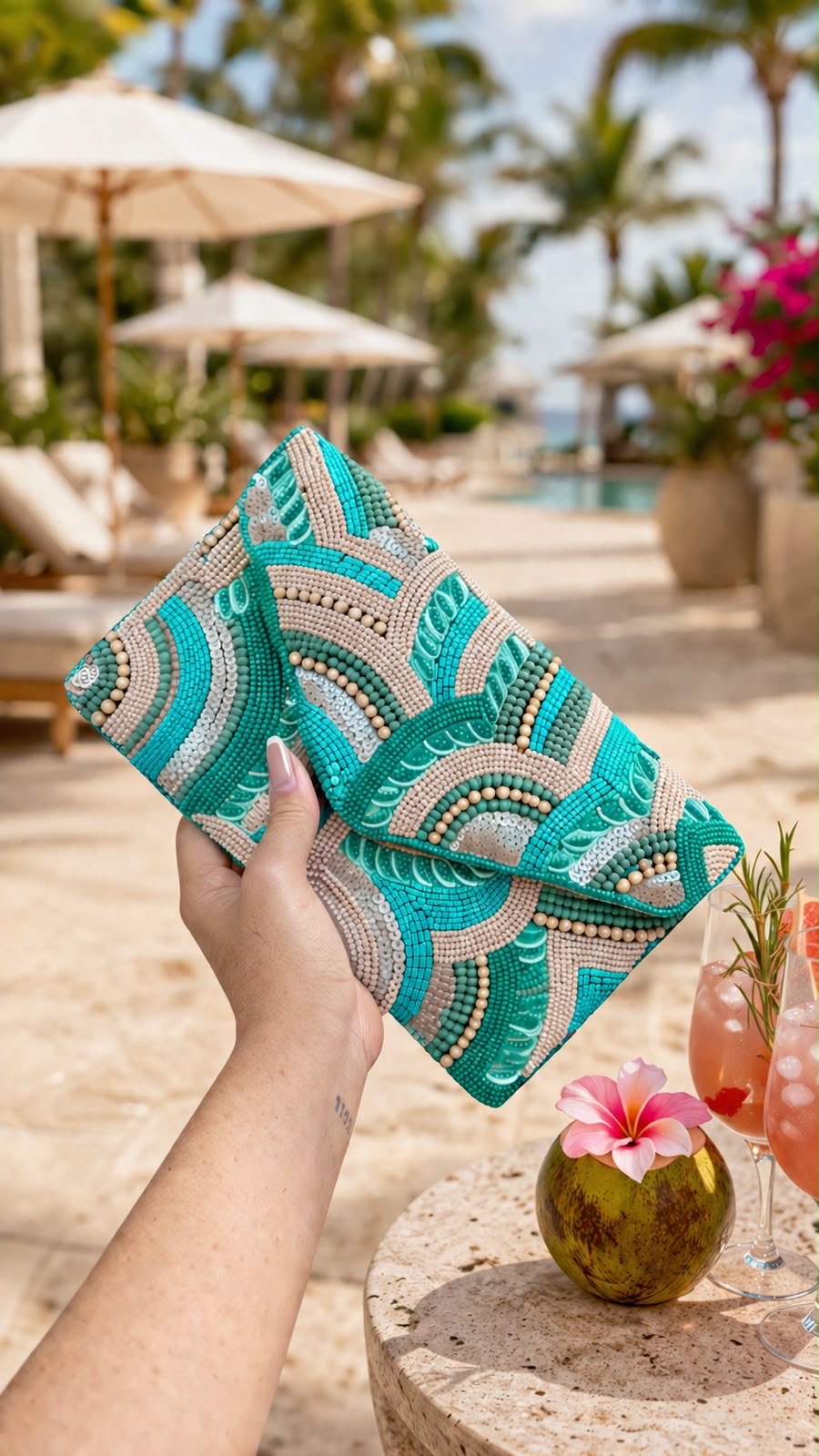 Azure Mosaic Clutch