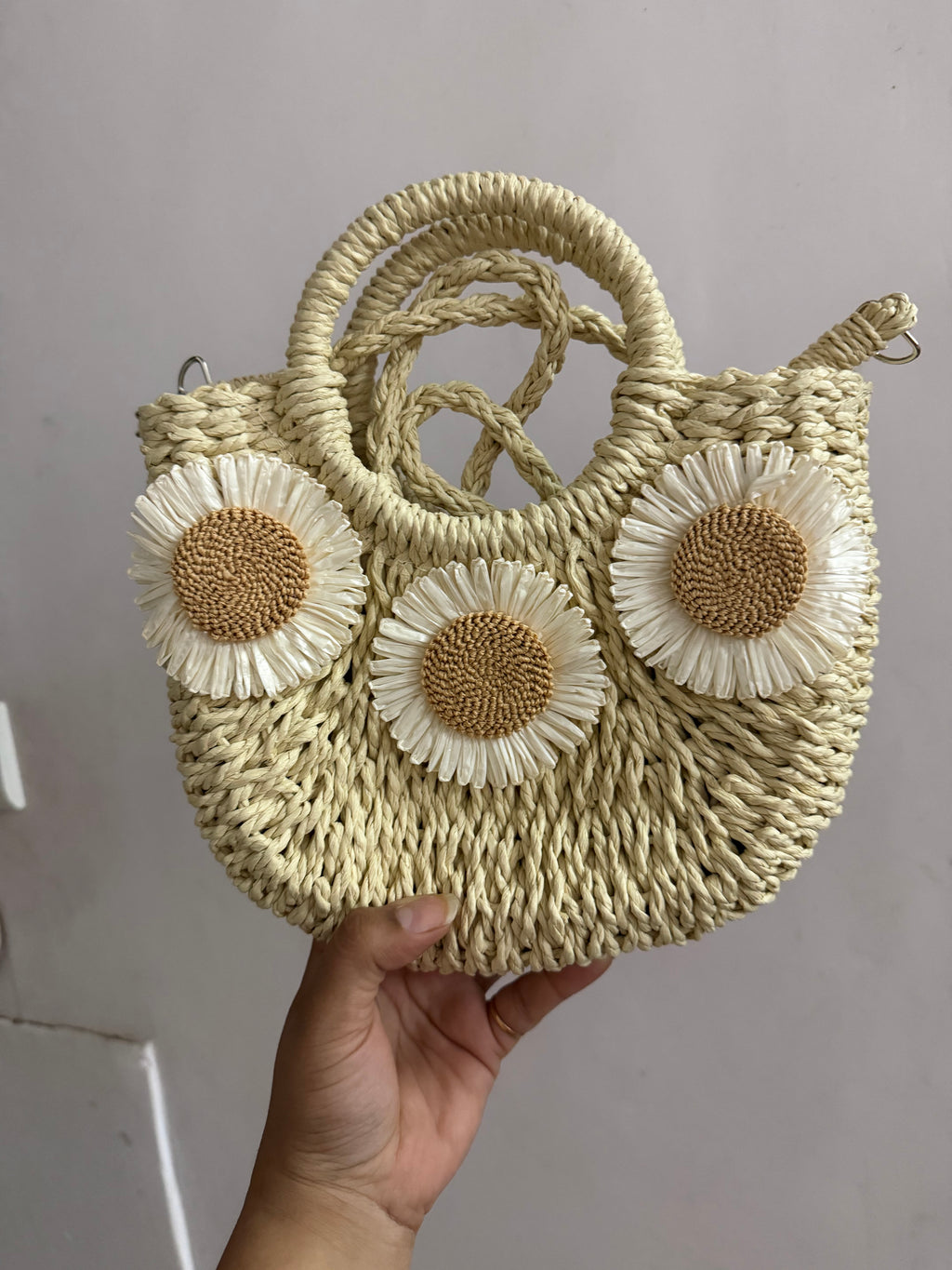 Daisy Drift Woven Tote