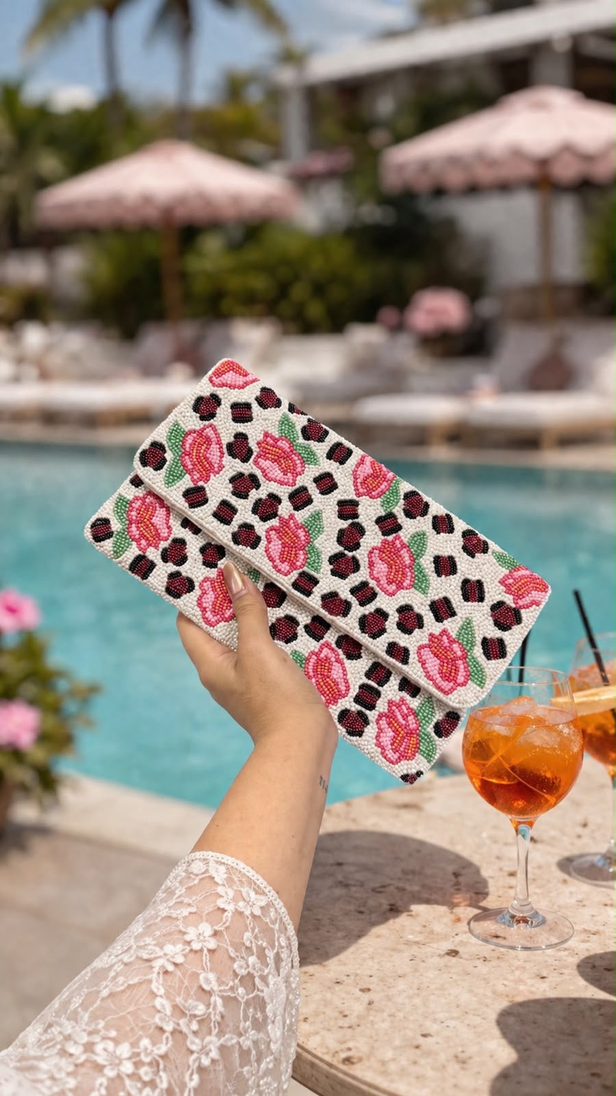 Rosé Blossom Clutch