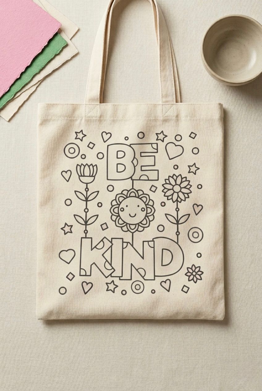 DIY Colouring Tote Bag Kit for Kids | Glitter Phoenix