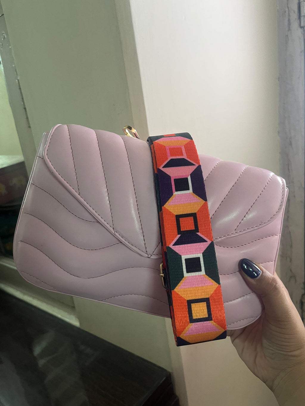 Luna Quilted Crossbody Bag, Blush Pink