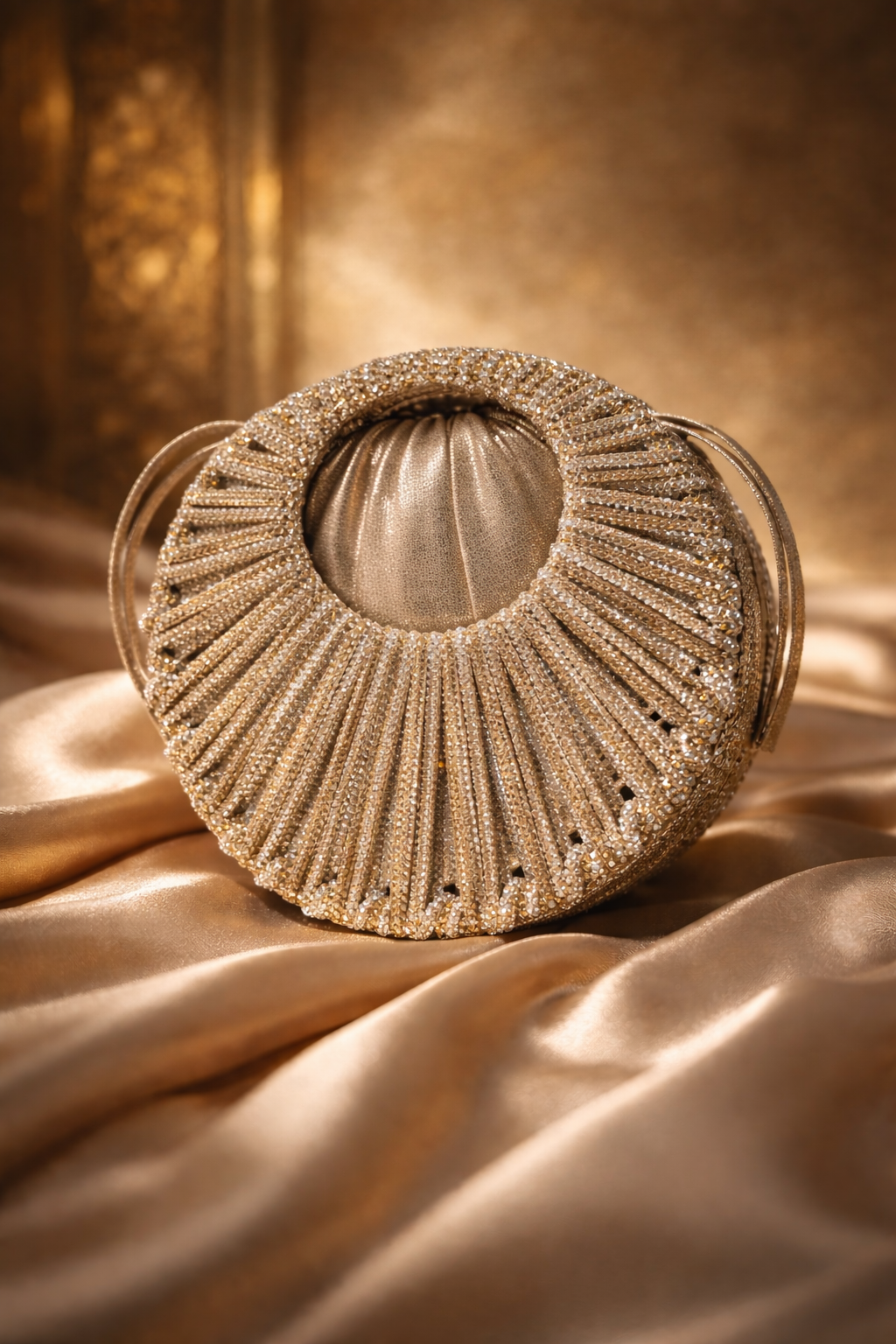 Champagne Crystal Halo Clutch