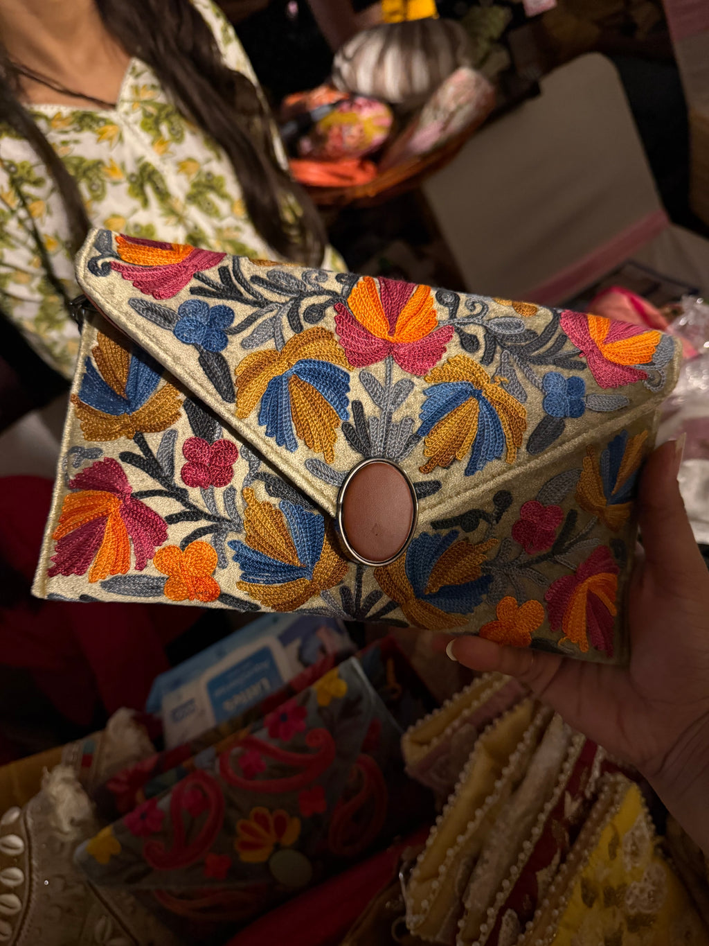 Astera Embroidered Clutch