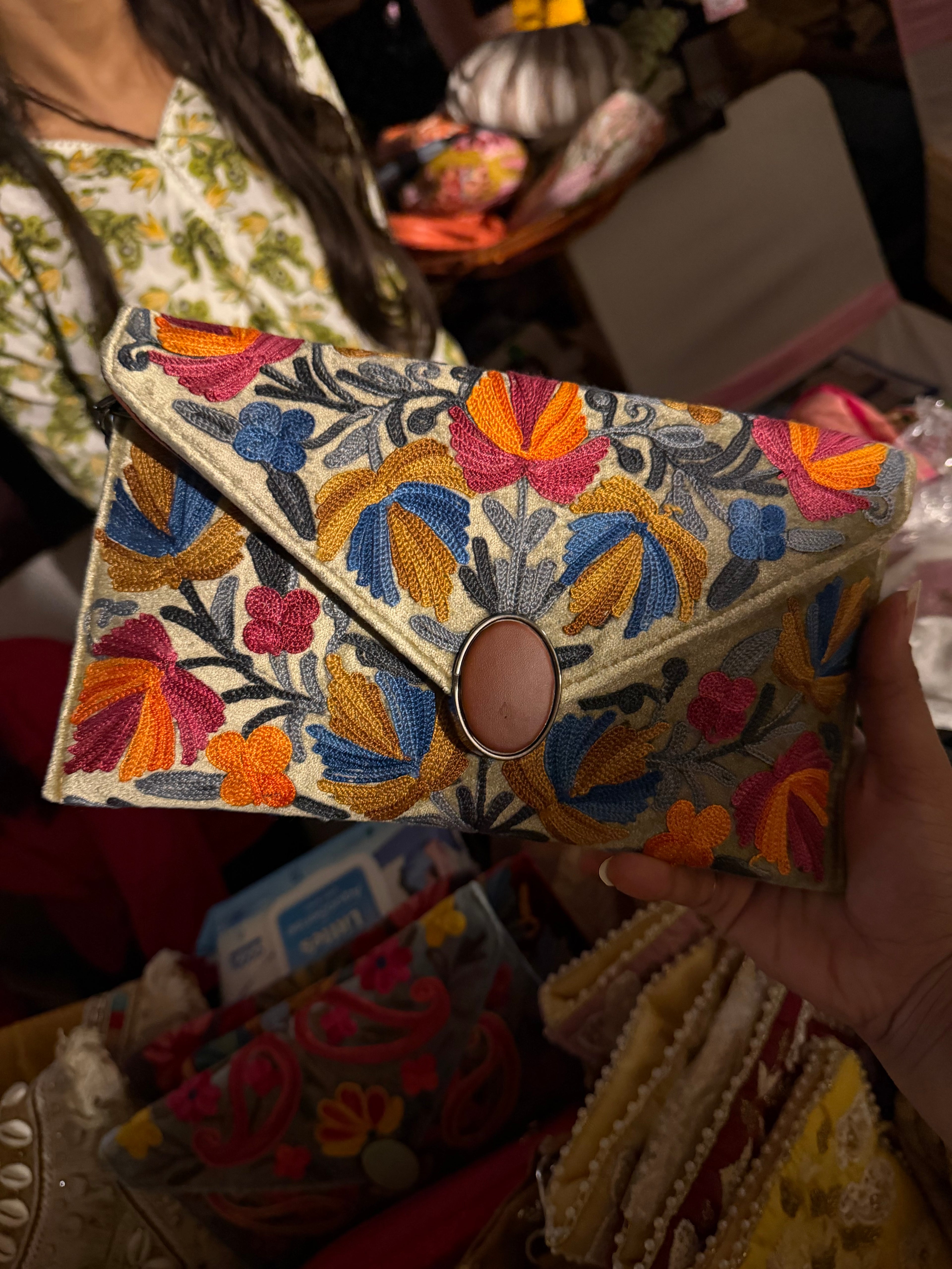 Astera Embroidered Clutch
