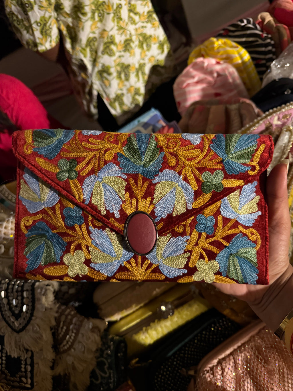 Astera Embroidered Clutch