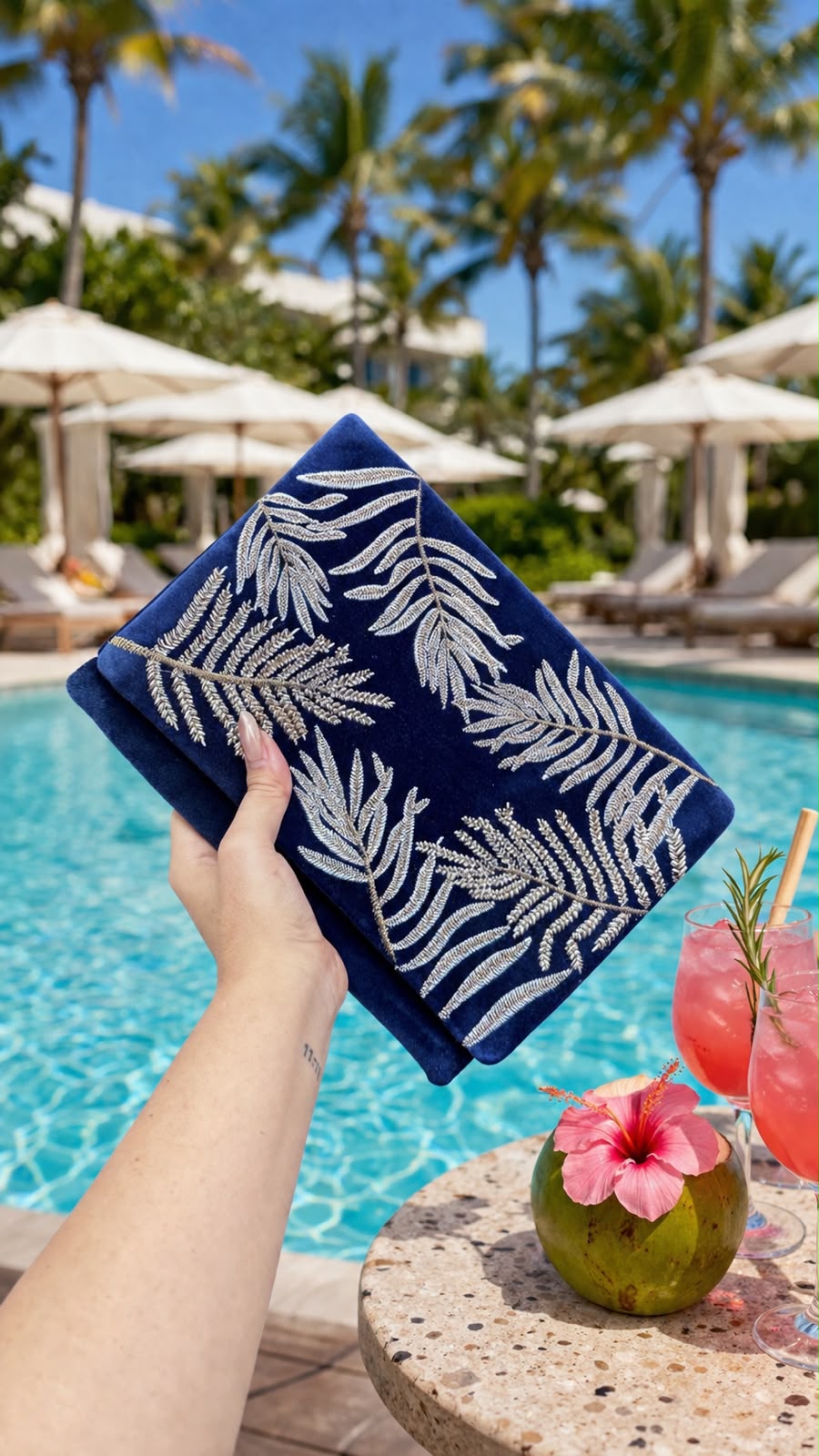 Midnight Fern Clutch