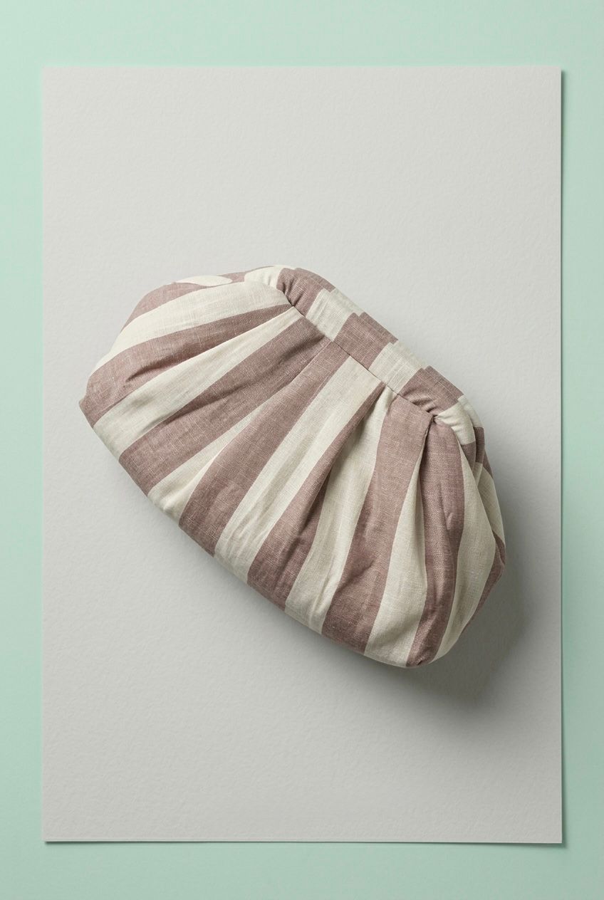Luxury Retro Pop Pleated Clutch, Sand Dune