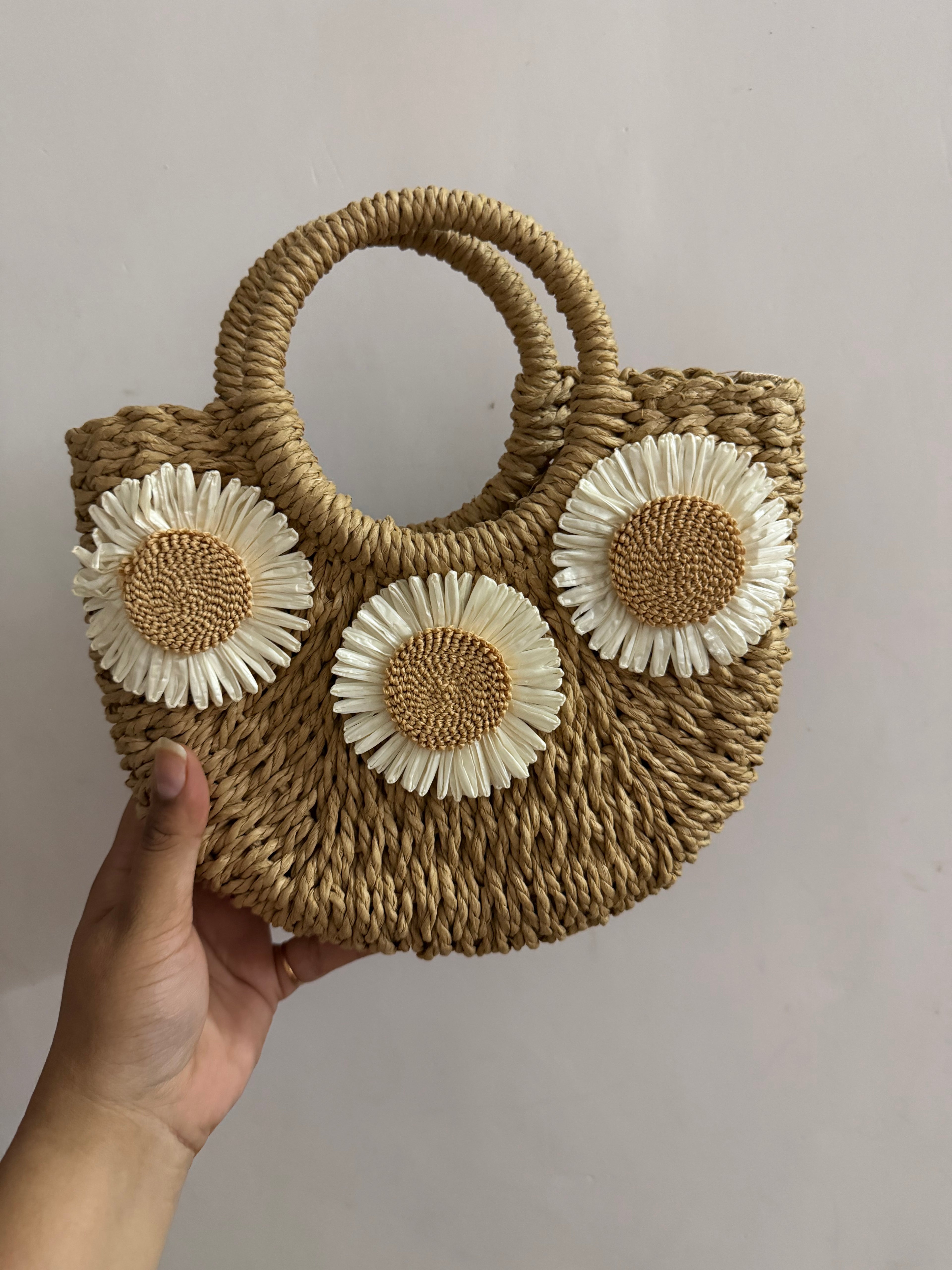 Daisy Drift Woven Tote