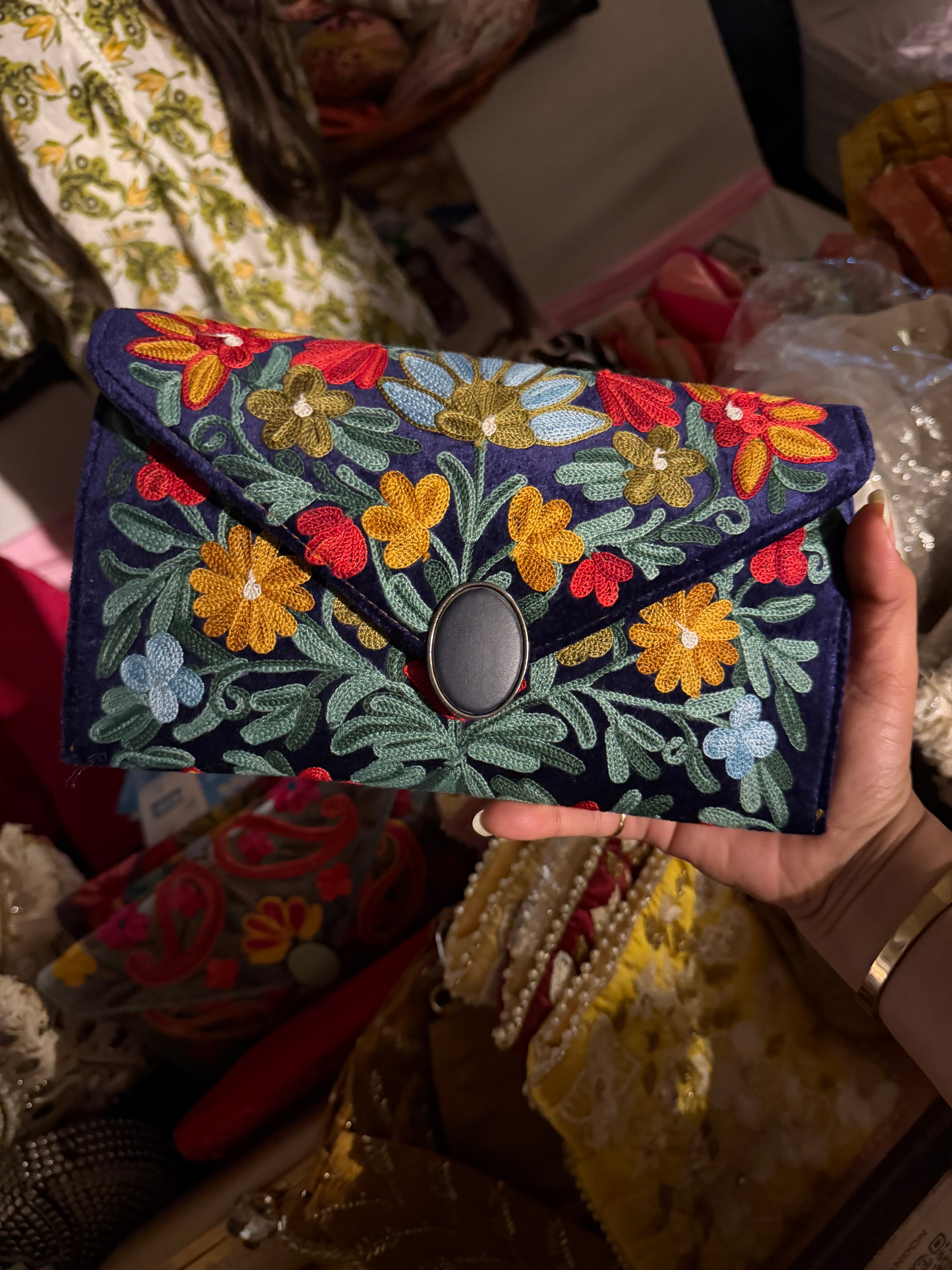 Astera Embroidered Clutch