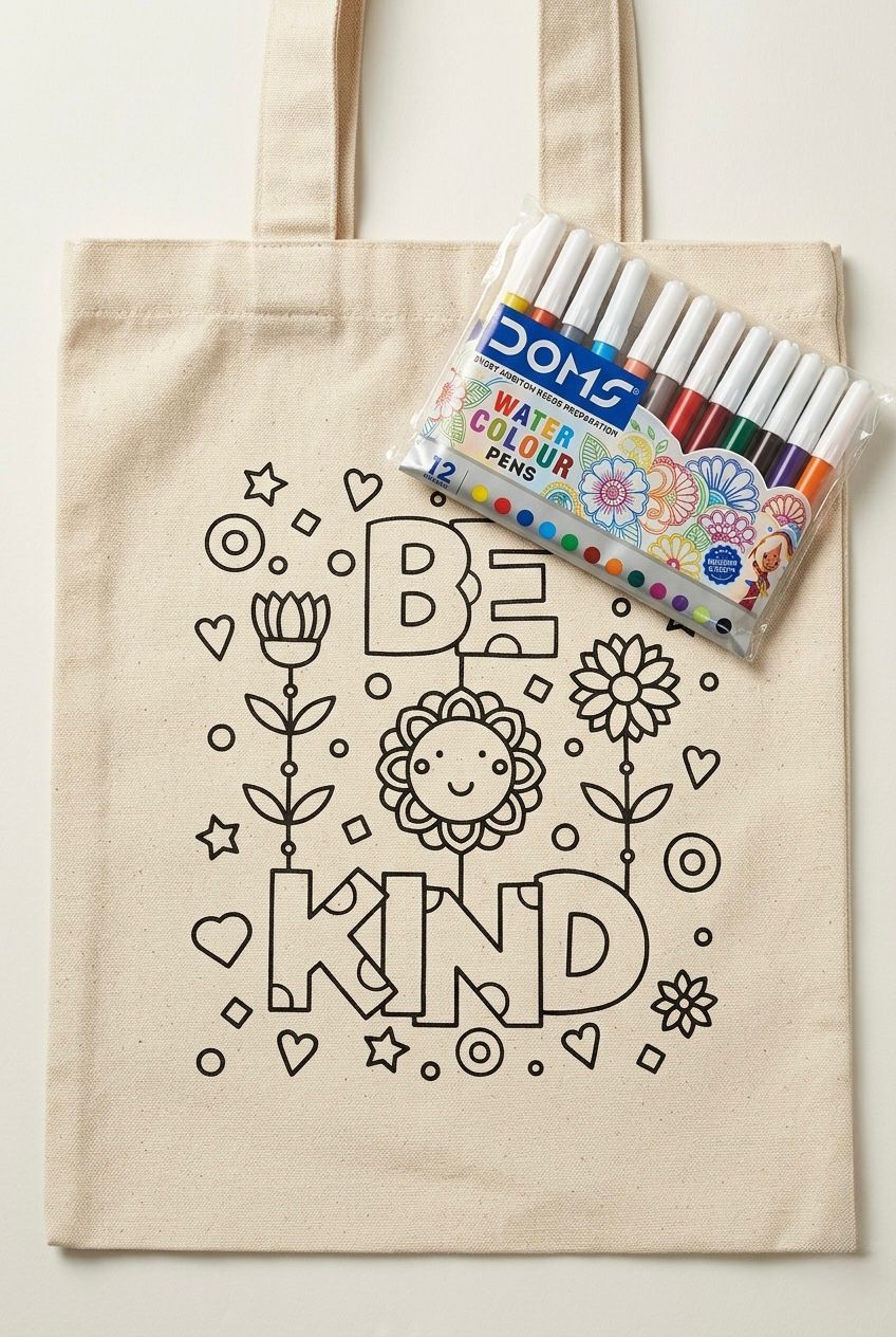 DIY Colouring Tote Bag Kit for Kids | Glitter Phoenix